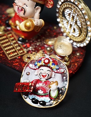 美甲雕花财神美甲